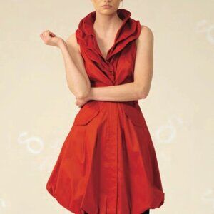 Samuel Dong Women's Red Classic Bubble Cocktail Dress Size Large